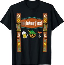 Oktoberfest Lederhosen Costume Cute German Bavarian Men T-Shirt