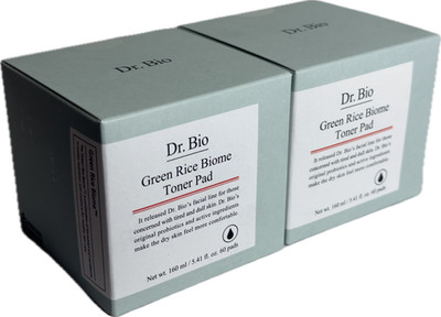 2 Pk Dr.Bio Green Rice Biome Toner Pad 5.41 fl. oz. 60 Pads (New in Box/Unused)