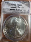 1990 ANACS MS-69 American Silver Eagle