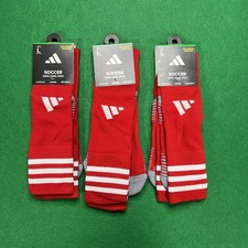 3 Pairs - Adidas Unisex Copa Zone Cushion 5 Over The Calf Soccer Socks Red Large