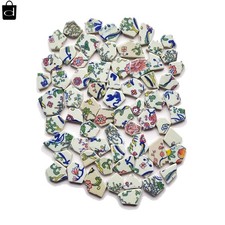 Broken Ceramic China Tiles Assortment Blue and White Porcelain Pieces for Mosaic