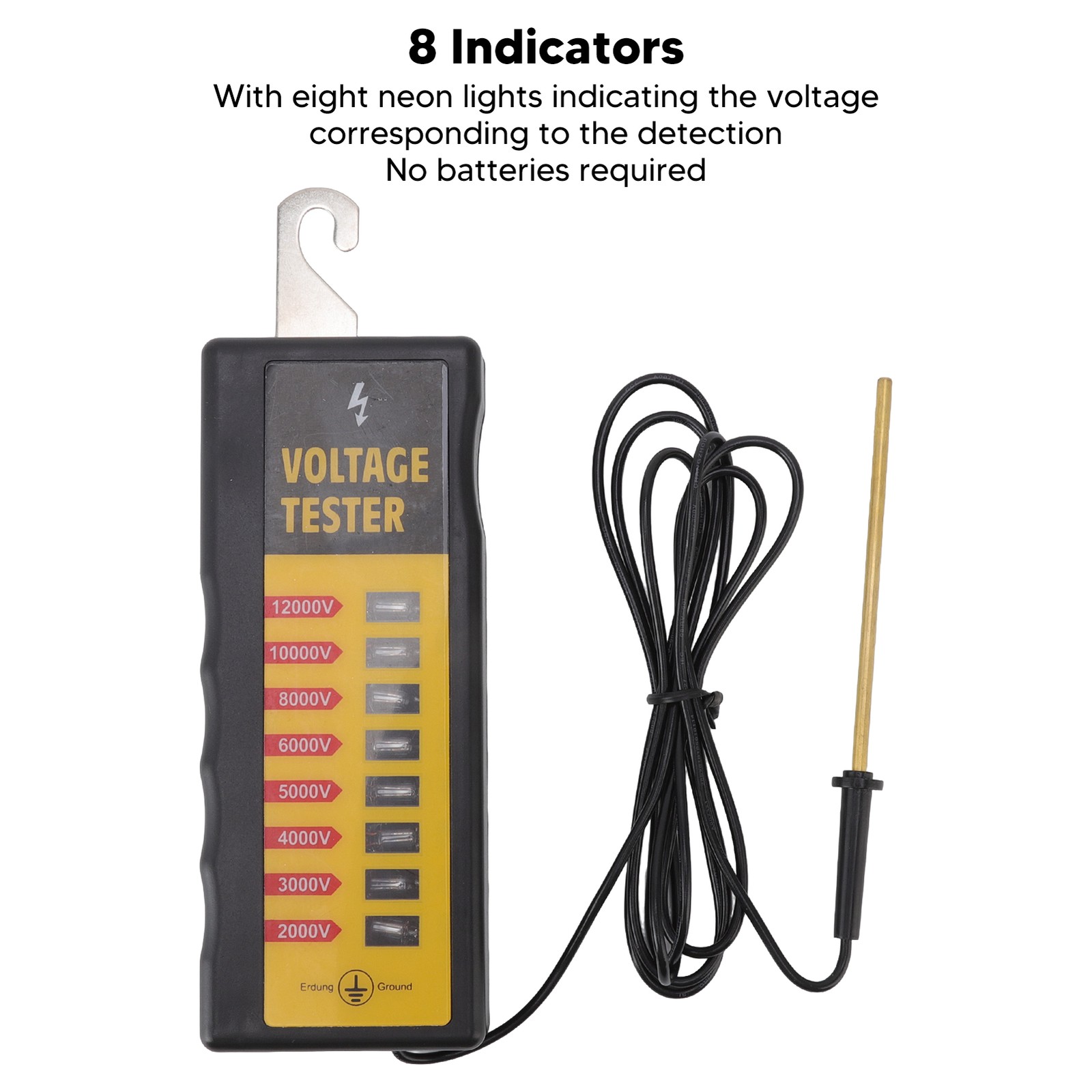 Electric Fence Voltage Tester Fault Finder 2000-12000V Farming Equipment