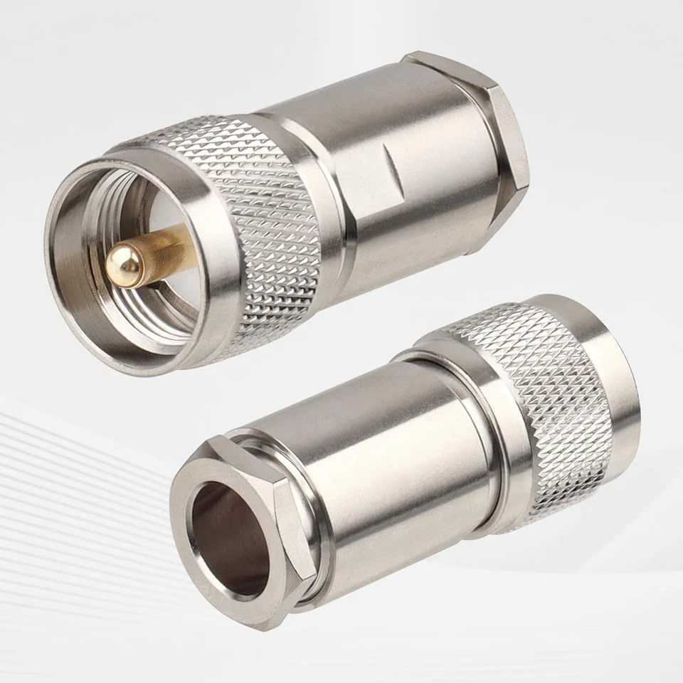 Premium 10 Pack PL259 UHF Male Clamp Connectors for RG8 and RG213 Cables - Image 4 of 4