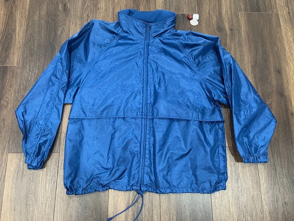 Vintage Eddie Bauer Hideaway Hood Nylon Packable Windbreaker Jacket Size XL