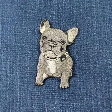 French Bulldog Applique Patch - Embroidered Frenchie Bull Dog Pet Animal Badge