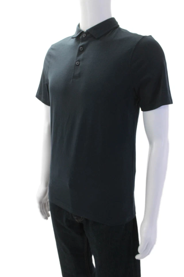 Camisa Polo Lululemon Para Hombres Cuello Sólido Manga Corta Azul Marino Talla S Foto 2 de 4