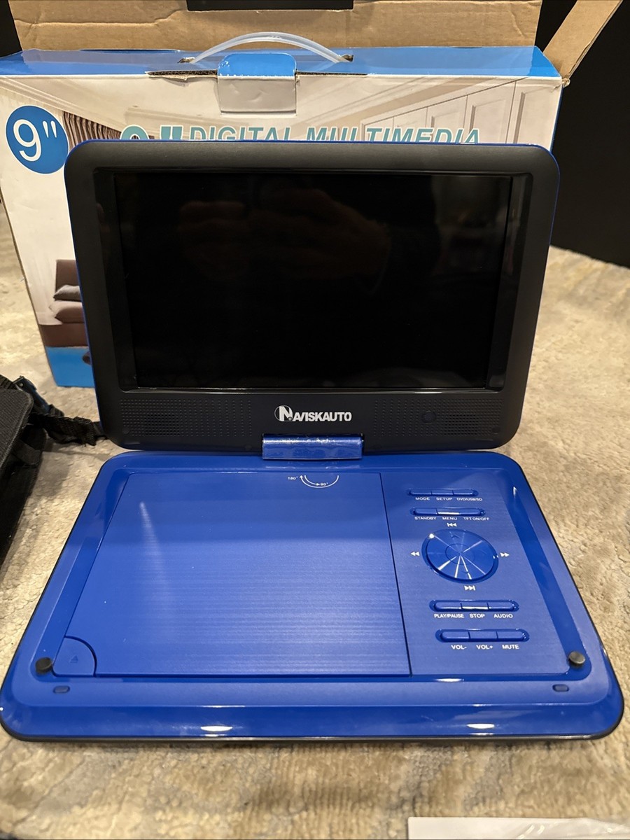 【中古】9" PORT DVD PLYR BLU Naviskauto 9” Portable DVD Player Swivel Screen Multi Use Works