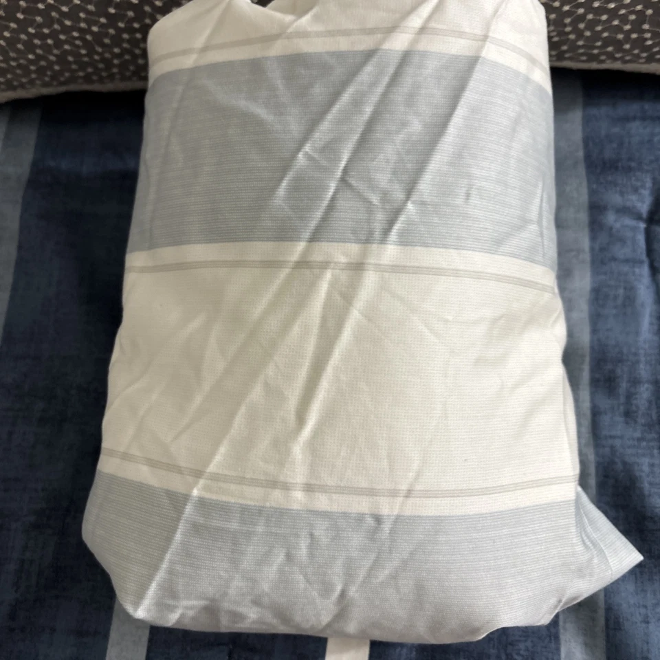 Hotel Collection Classic Серена Синяя Полосатая Королевская Юбка для Кровати Пыль Грубый Дисплей - Изображение 2 из 4