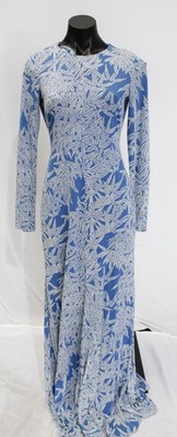 Diane Von Furstenberg Women's Maiko Maxi Length Dress AR8 Fuji Dusk Blue Size 4