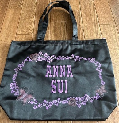 Anna Sui Floral Tote Bag Large Capacity Nylon Used Japan