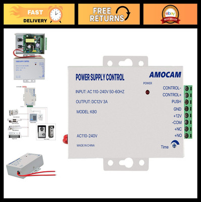 AC 110-240V to DC 12V Power Supply for Door Access Control, Video Doorbell & Loc
