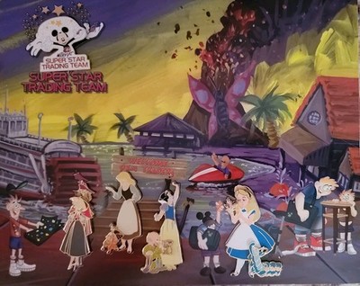 Mickeys Super Star Trading Team LE2500-Complete Map W/pins attached-Map USED 