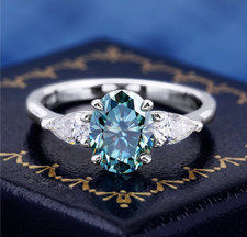 London Blue Topaz Oval Cut 925 Sterling Silver Ring For Women Engagement Ring