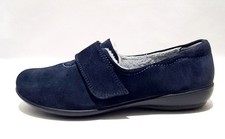 Hotter Toasty Slippers Size 7 UK Navy Blue Suede Warm Lined