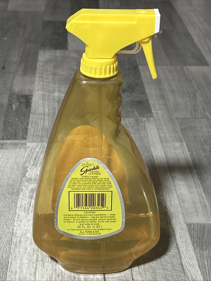 Limpiador de vidrio brillante vintage botella de plástico spray película utilería 32 oz W23 Foto 3 de 4