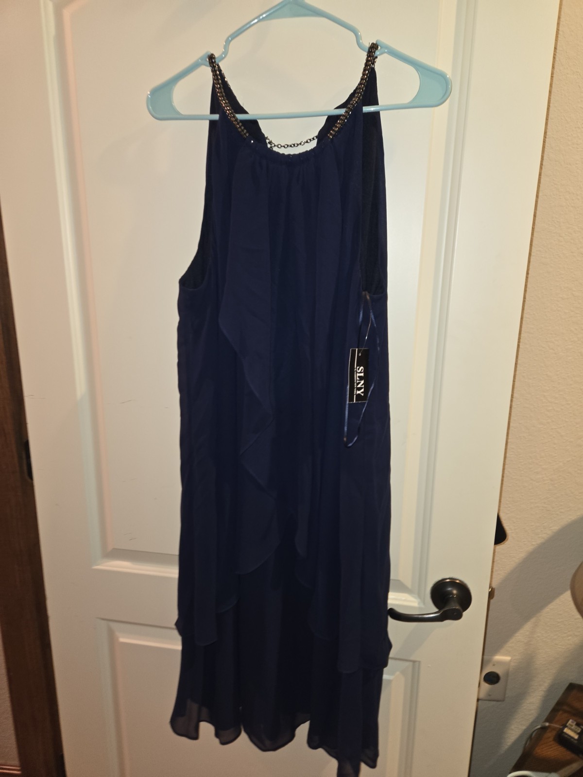 SLNY Cocktail Dress Size 22W Navy-image