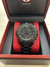 Luminox 3180 Blackout Chronograph Watch Swiss Quartz Tritium Illumination Dive
