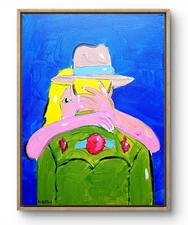 Original Art Lovers 14x11 Bold Color Modern Abstract Canvas