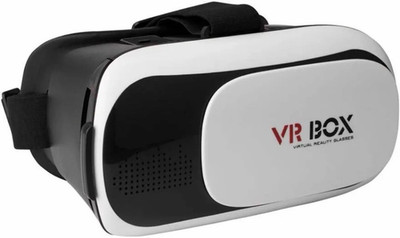 VR BOX Smartphone VR Headset Virtual Reality Glasses, Black/White Plastic