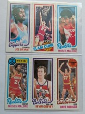 1980-81 Topps 107 217 263 Joe Bryant Moses Malone Bobby Jones Slam Dunk