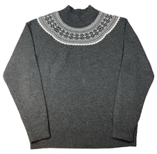 Uniqlo x J.W. Anderson Fair Isle Mock Neck Wool Sweater Gray Men’s Large