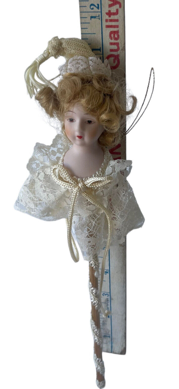 Old Porcelain Doll Head Stick Antique Dollhead Porcelain 