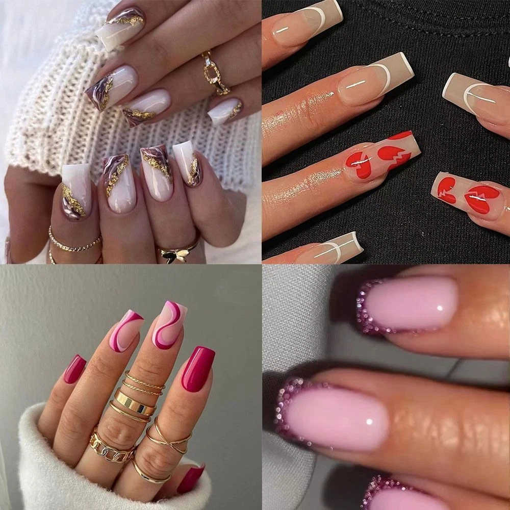 Pink nails store blue diamond