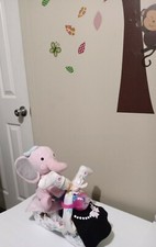 Elephant Diaper Cake Motorcycle BABY SHOWER GIFT Pink Elephant Bike