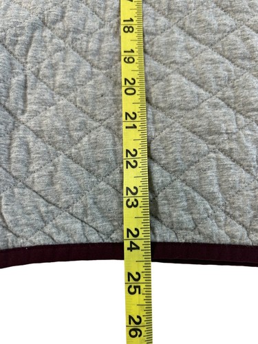 Merona Womens 1/4 Snap Quilted Pullover Sweatshirt Sz M Gray Cotton Cozy - Picture 6 of 6
