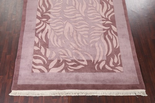 Nature Print Nepalese Oriental Area Rug Hand-knotted Wool Home Decor 8x10 Carpet - Picture 5 of 12