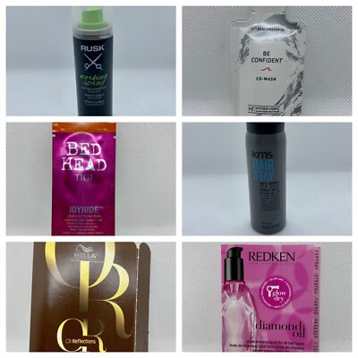 Lot of 6 Name Brand Hair Care Product Samples. New!