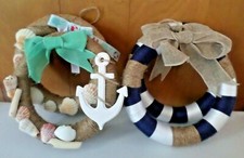 10 INCH FOAM YARN/JUTE/SHELL WREATHS LOT OF 4...