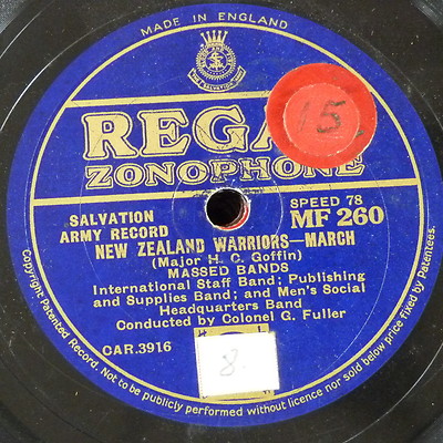 78rpm NEW ZEALAND WARRIORS MARCH / BRAVEST OF THE BRAVE col g fuller