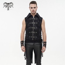 Devil Fashion Goth Retro Adjustable Drawstring Decoration Vest Tailed Waistcoat