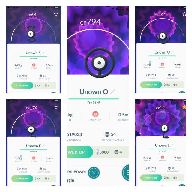 UNOWN Pokemon GO Letters - Price for Each One - RARE - Virtual items