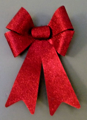 Large Decorative Red Bow Glittery Sparkly 9'' x 13'' x 2'' Valentine's Day Decor