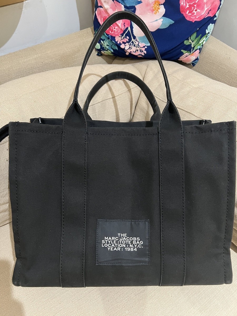 Used Marc Jacobs The Tote Bag Large Black Canvas Big