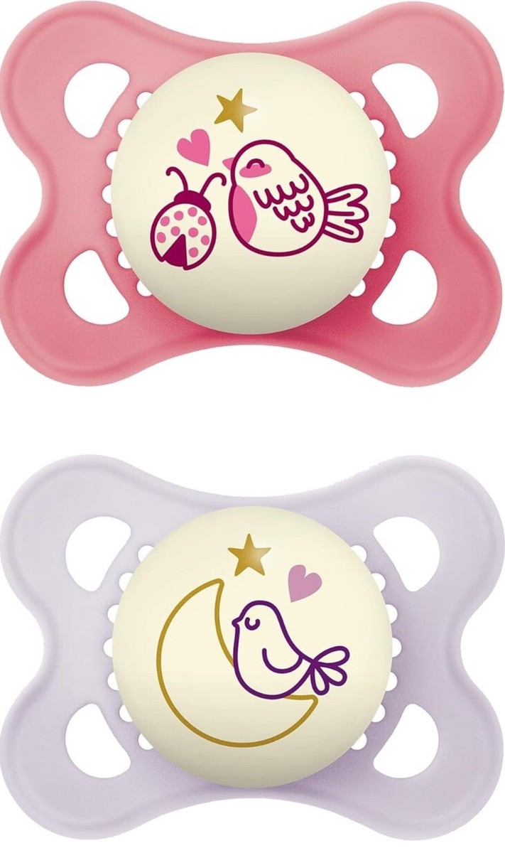バンブィーmam MAM Original Package of 2 Pacifiers 6+ Months Blue and White w