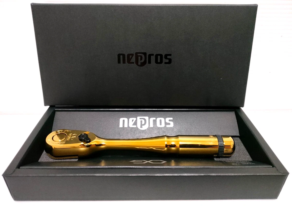 KTC NEPROS 9.5sq iP RATCHET HANDLE NBR390GL 3/8 Gold 7.08in 0.6lb