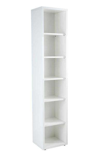 Regal Wandregal BüCherregal Standregal Aktenregal 6 FäCher Weiß Hochglanz-image