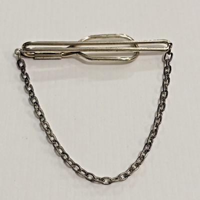 Antique/ Vintage Sterling Silver Tie Bar With Chain