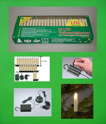 LED LICHTERKETTE INNEN STECKSYSTEM WEIHNACHTSKERZEN BAUMKERZEN WARMWEISS TRANGO