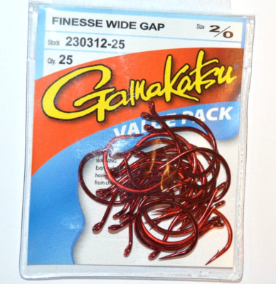 gamakatsu finesse wide gap hook hooks size 2/0 230312-25 bass senko value pack
