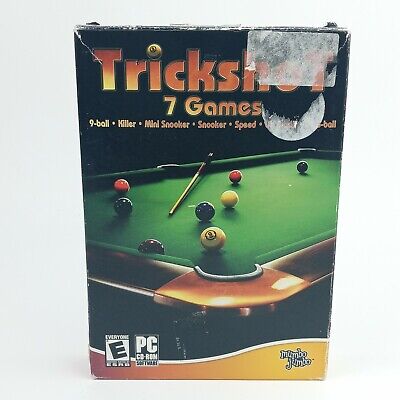 Trickshot PC CD ROM 7 Snooker Pool Games On One Disc Windows XP