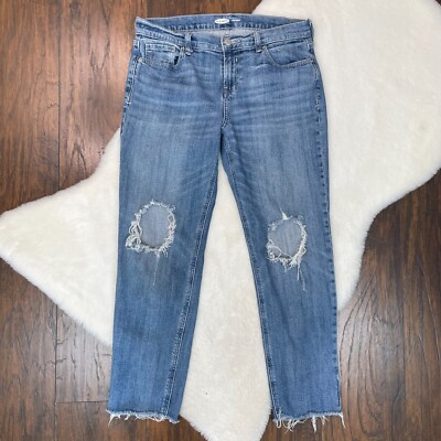 Ripped Jeans Old Navy Girlfriend Jeans Old Navy Boyfriend Jeans Ripped  Knees Raw Hem Women's