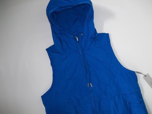 CALVIN KLEIN Performance Blue HOODED Weather Resistant VEST Womens LARGE NEW - Picture 2 of 4