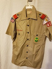 Vintage Boy Scouts of America Cub Scout Short Sleeve Uniform Shirt Boys Size: Sm