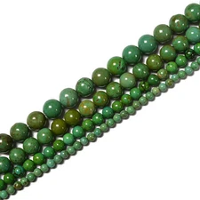 Dark Green Turquoise Smooth Round Beads Size 4mm 6mm 8mm 10mm 15.5'' Strand