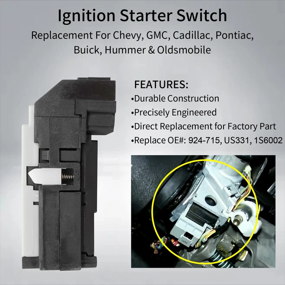 924-715 Ignition Starter Switch for 1999-2007 Chevy GMC Cadillac Buick & More - Изображение 2 из 4