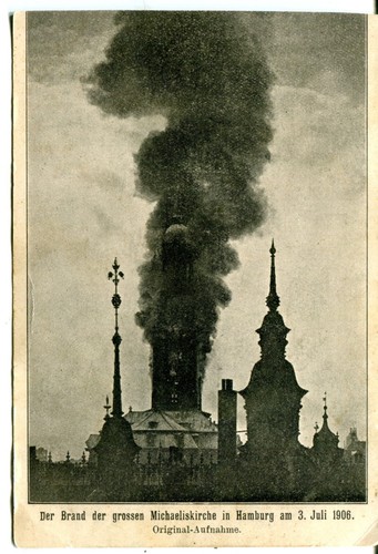 Germany AK Hamburg - 1906 Kirche Fire old postcard